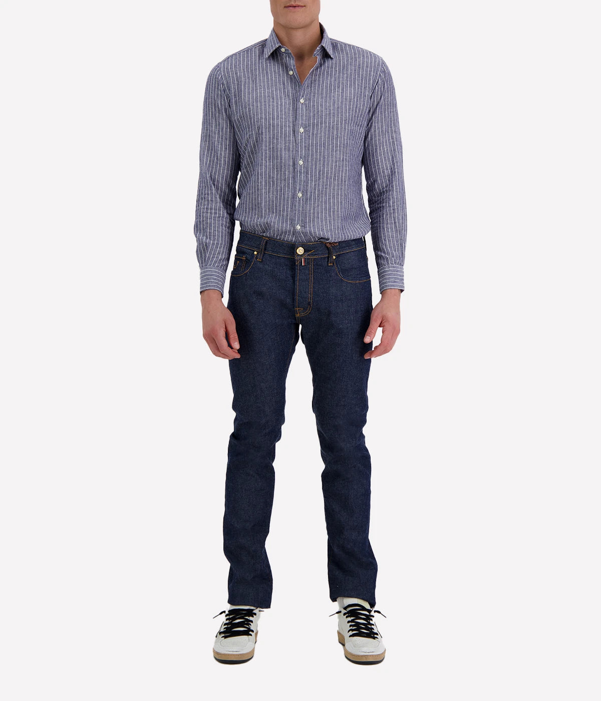 Limited Edition Bard 5 Pkt Slim Fit in 100D Dark Blue Navy Pony Patch