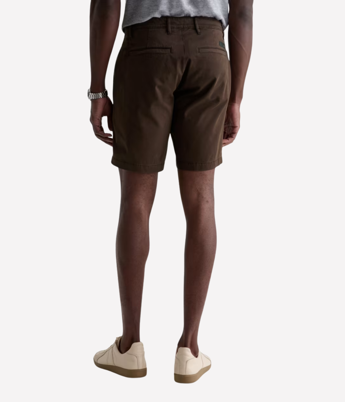 AG Jeans Wanderer Short in Sulfur Oak Barrel – Back View Tailored Slim Fit Shorts