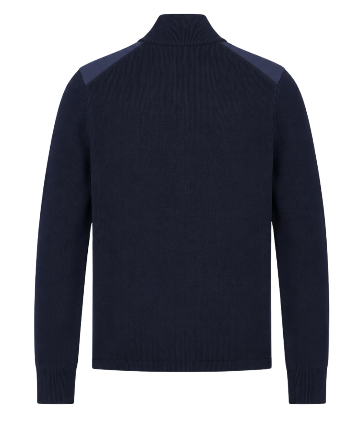 Orlebar Brown Terrence III Jacket in Night Iris back flat lay with Merino wool knit back.