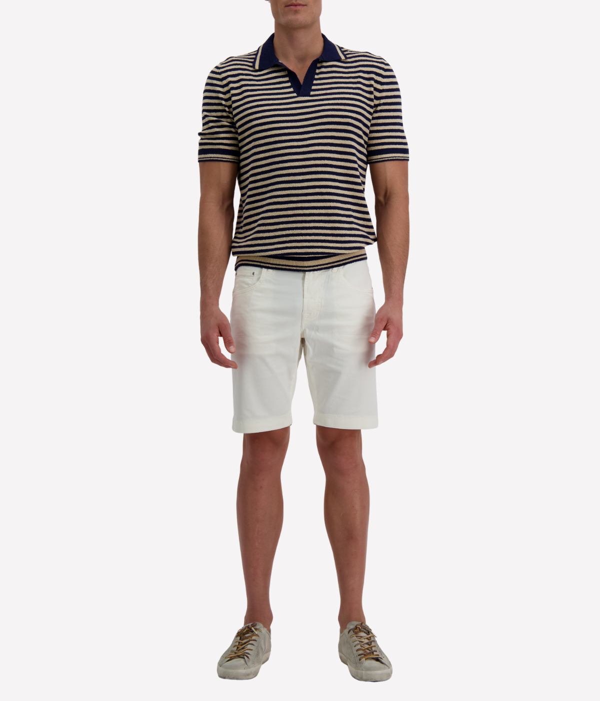 Boucle Tennis Short Sleeve Shirt in Stripe