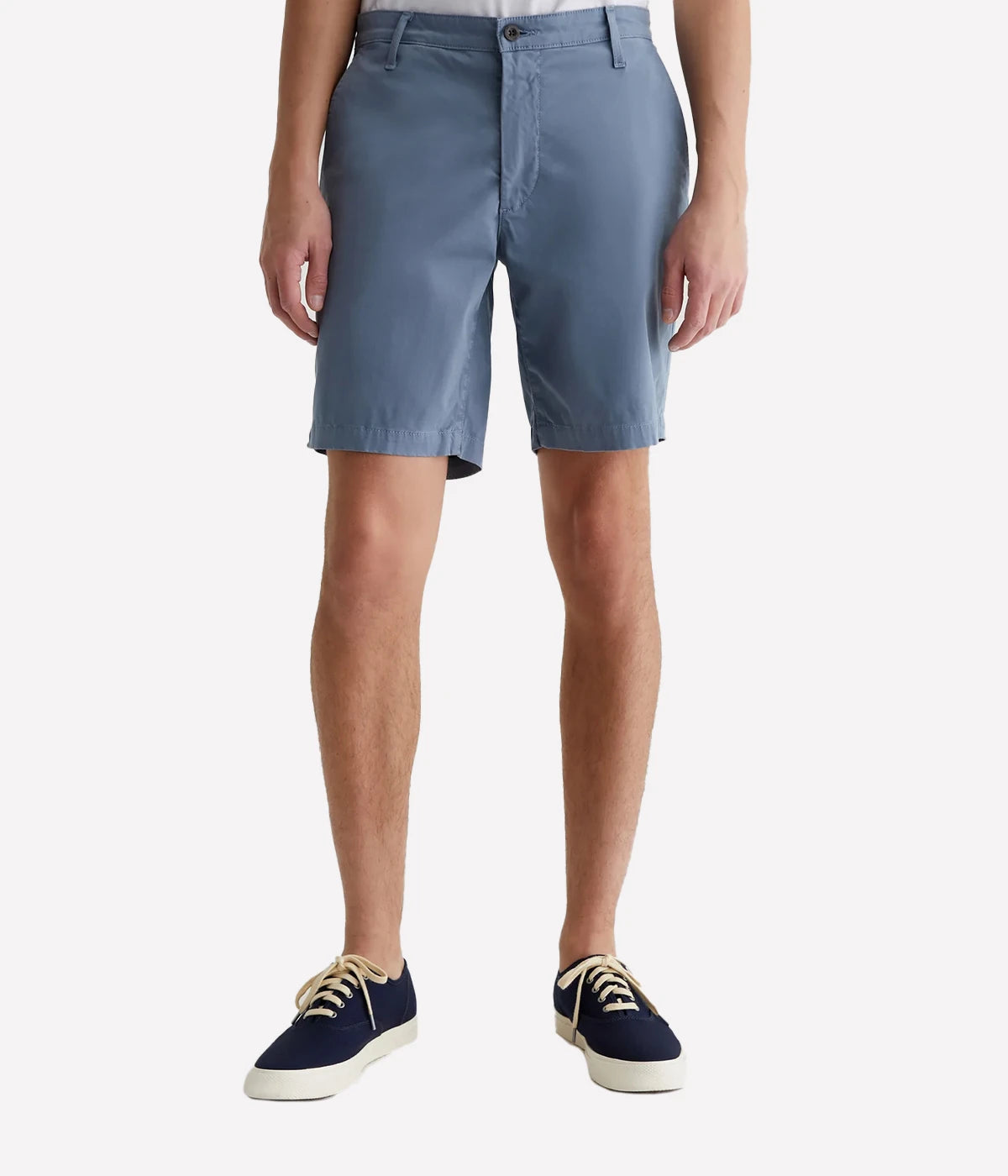 Front view of the AG Wanderer Shorts for men, showcasing a clean trouser-inspired design with a slim fit and slightly tapered legs.