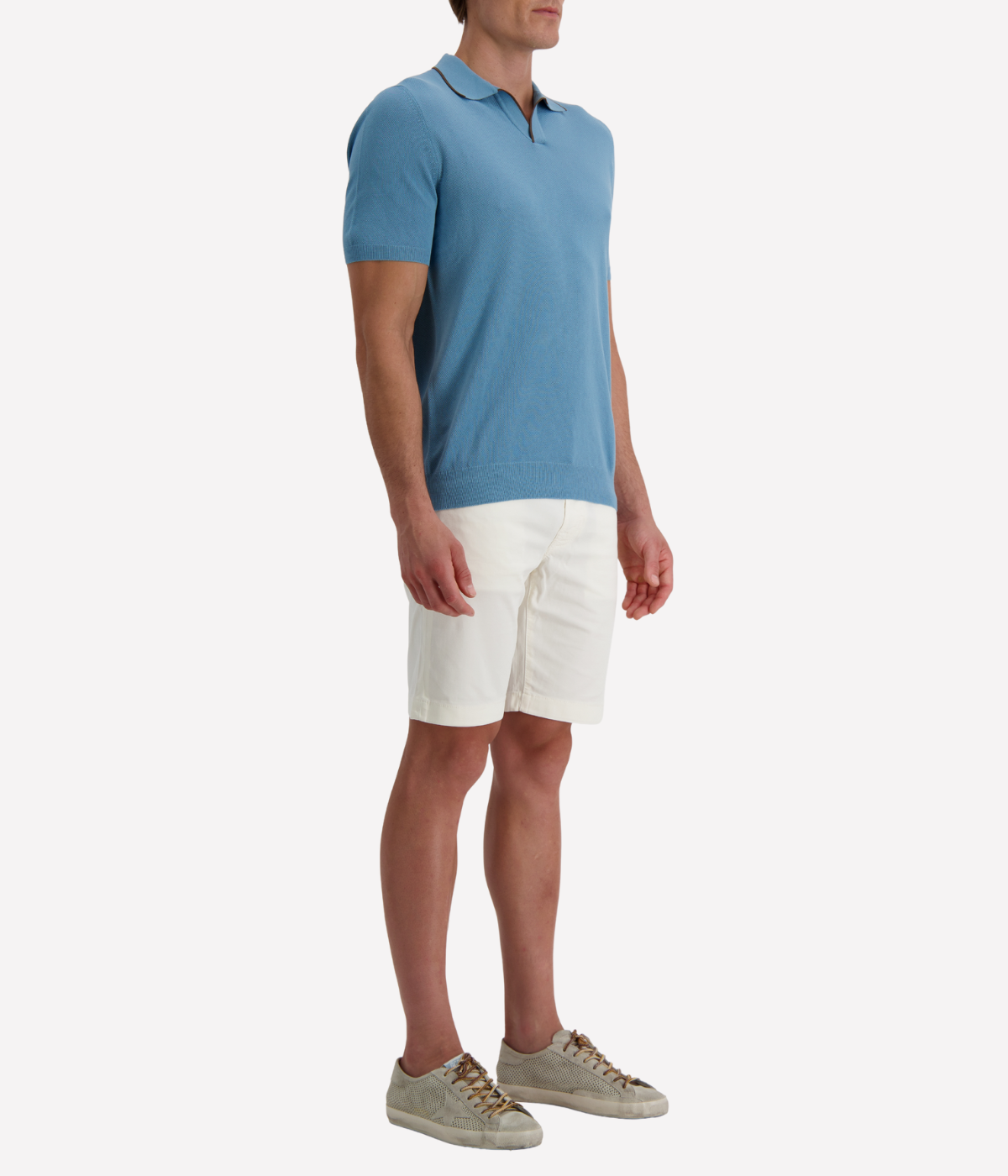 Short Sleeve Tennis Shirt in Dusty Blue