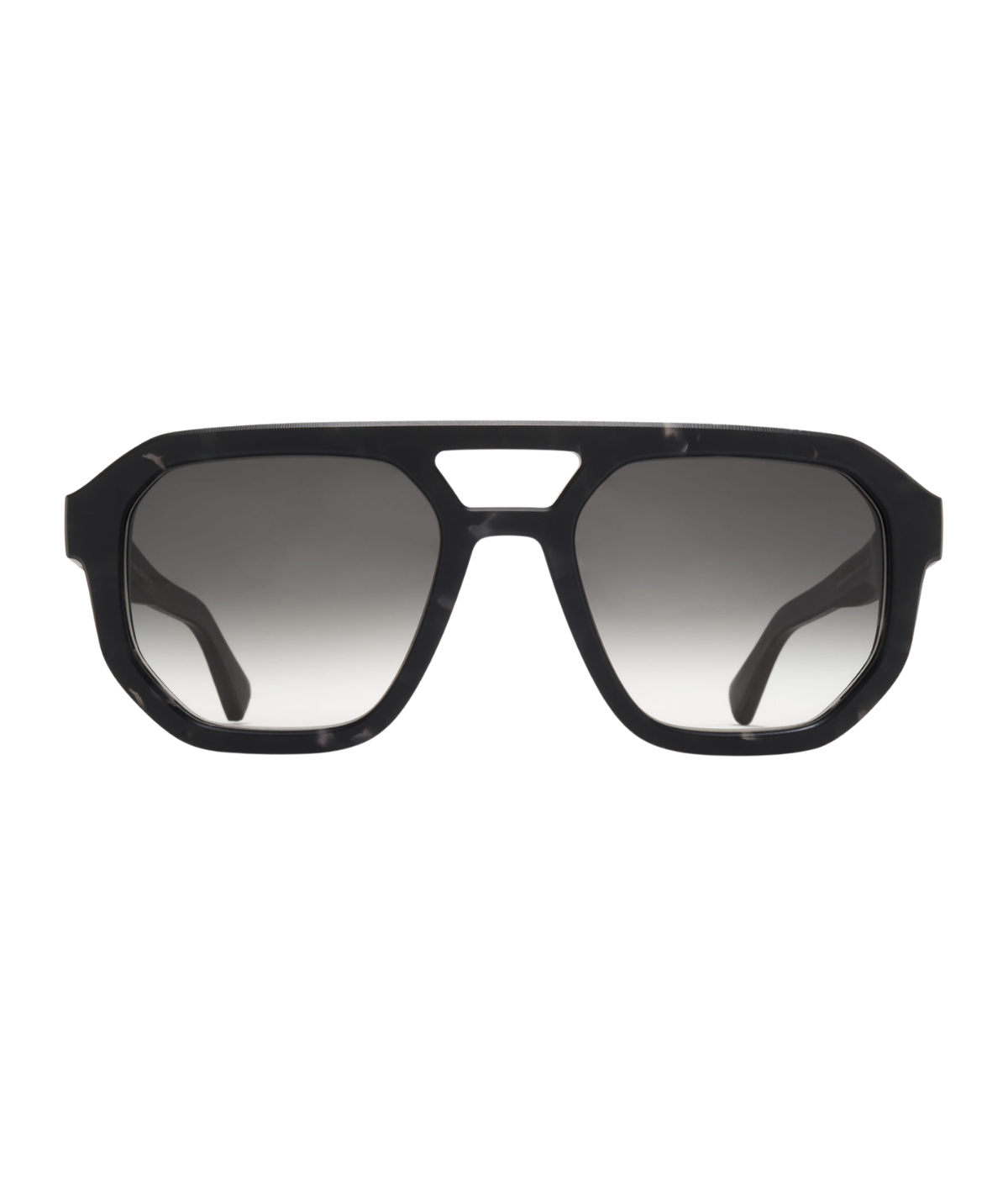 MYKITA MYLON Amare Sun C178 in Black Havana & Shiny Silver front view featuring ZEISS gradient lenses.