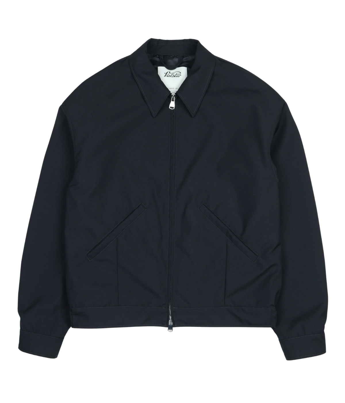 Valstar Stan Bomber Jacket in Navy - Flat Lay Front View