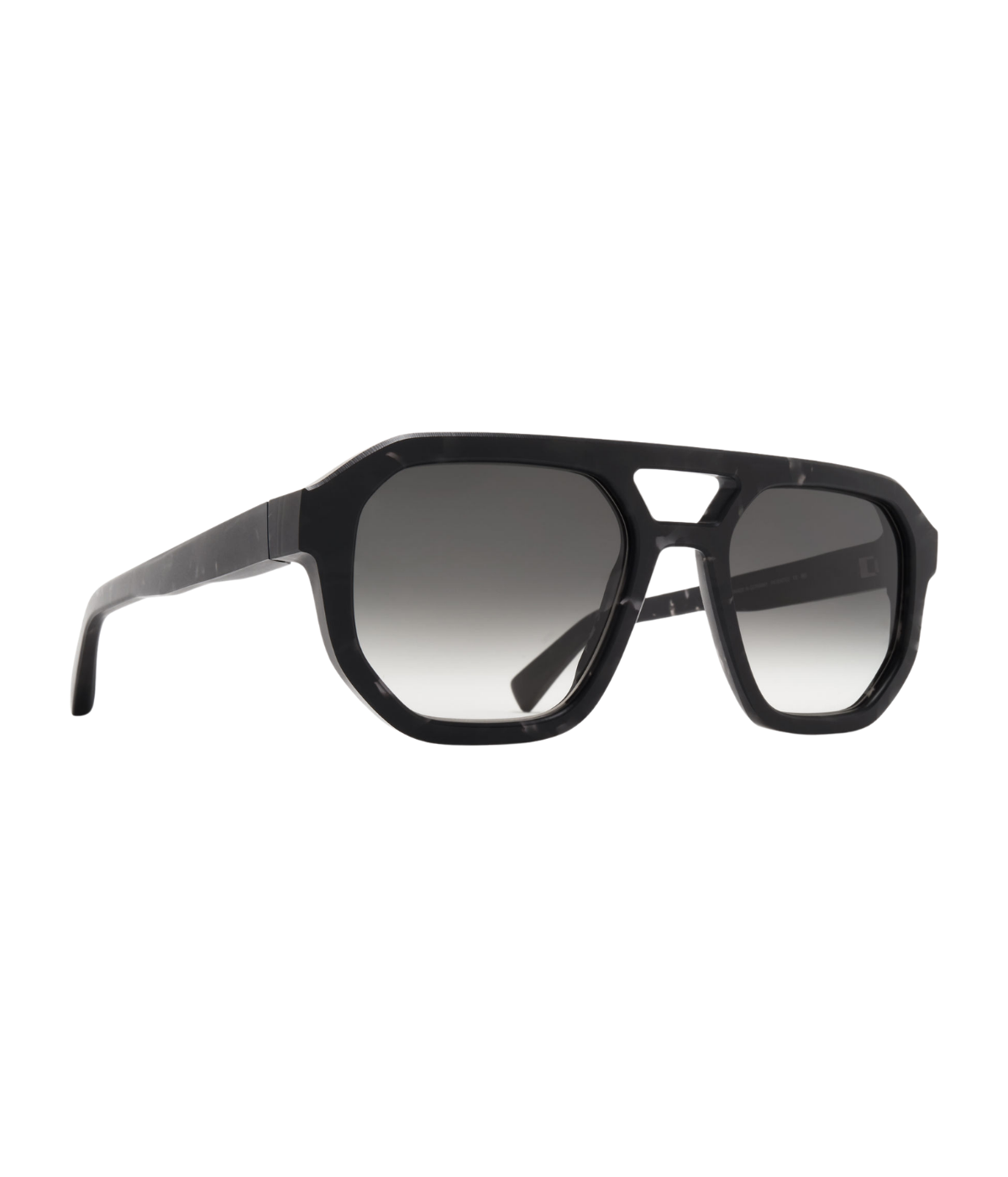 MYKITA MYLON Amare Sun C178 in Black Havana & Shiny Silver angled front view highlighting the MYLON frame.