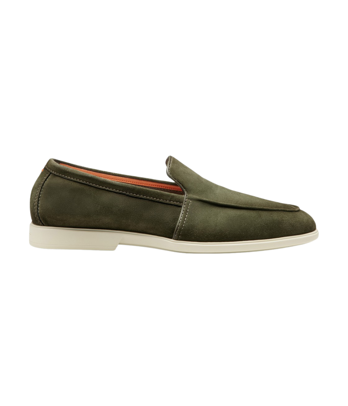 Santoni Malibu Loafer in Green side view.