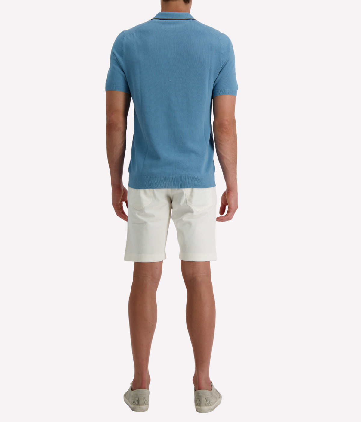 Short Sleeve Tennis Shirt in Dusty Blue