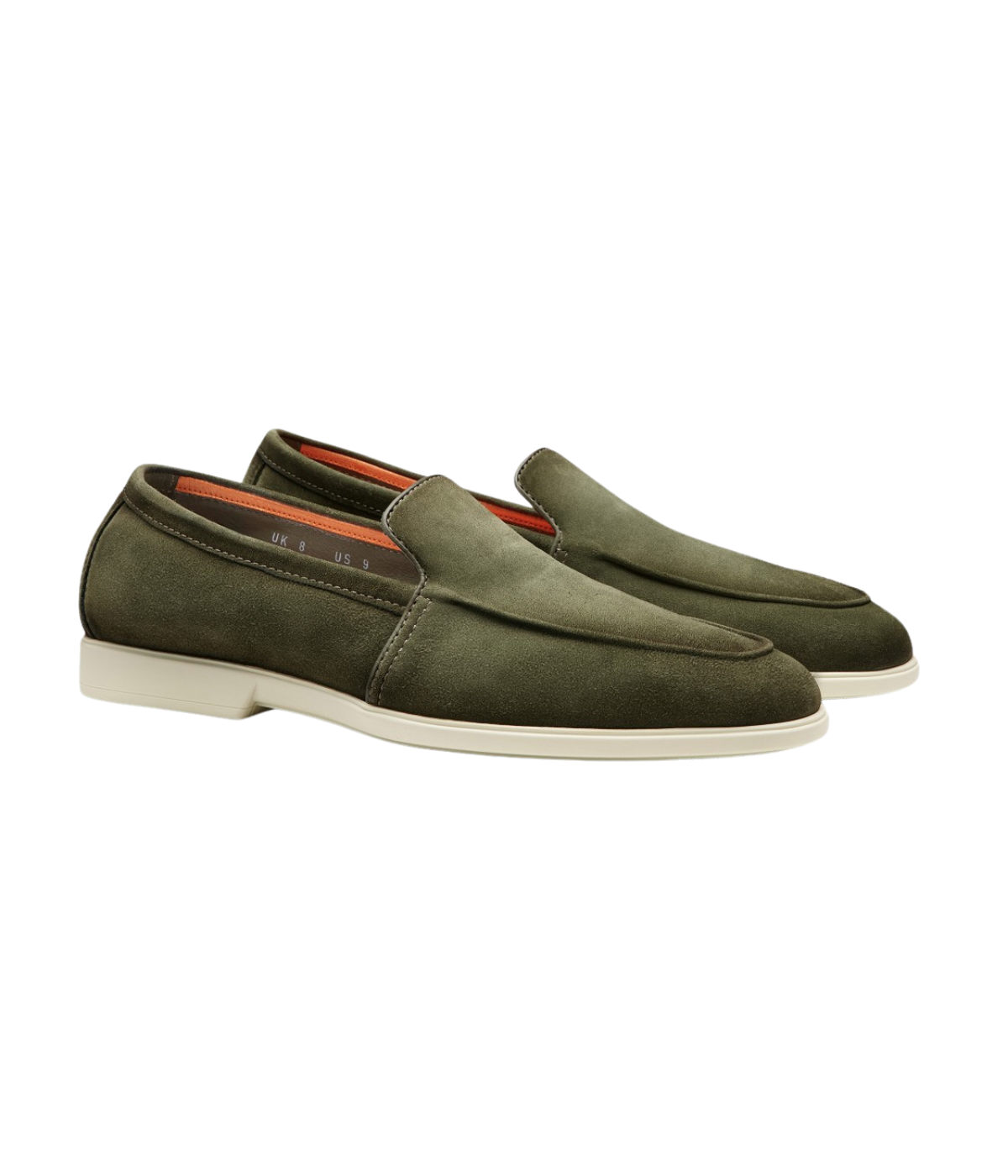 Santoni Malibu Loafer in Green side view in pair