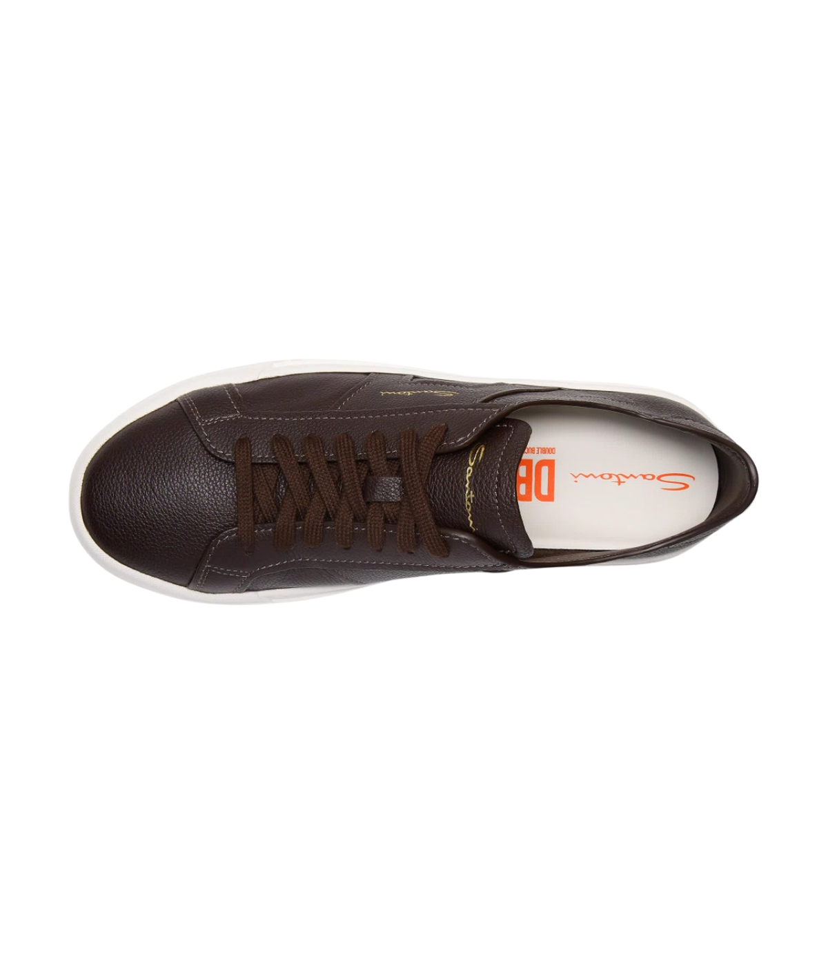 Santoni DBS Sneaker in Dark Brown top view.