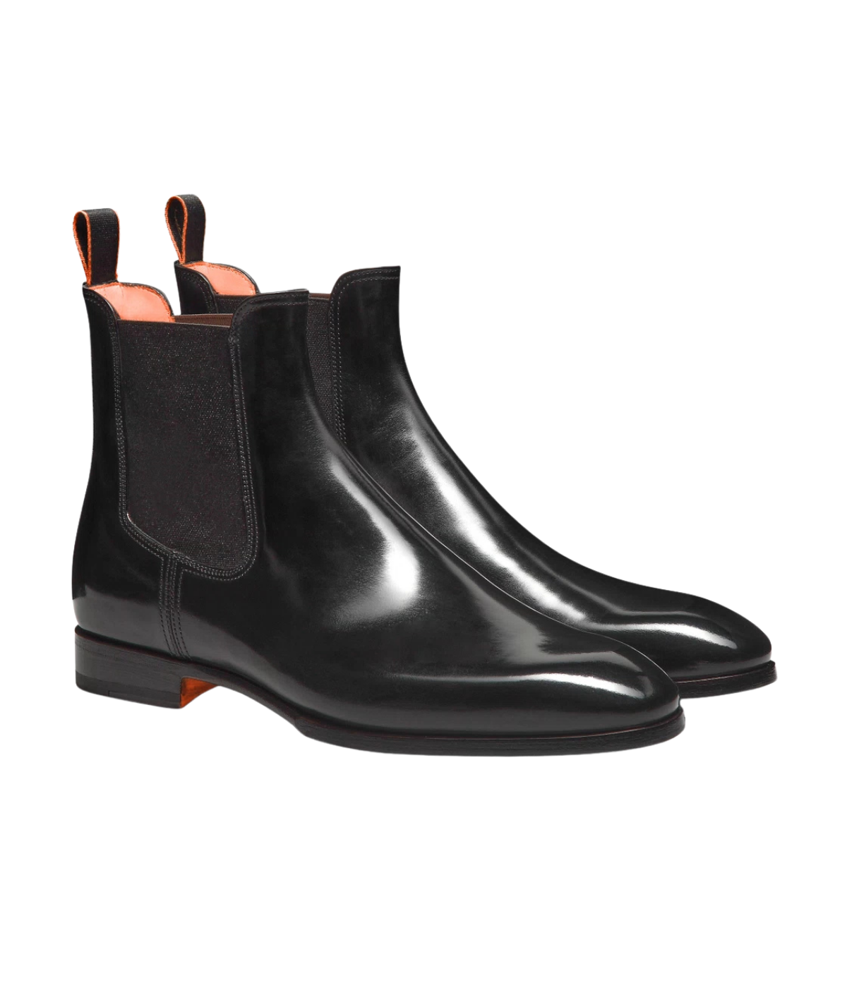 Santoni Archer Boot in Black side view in pair.