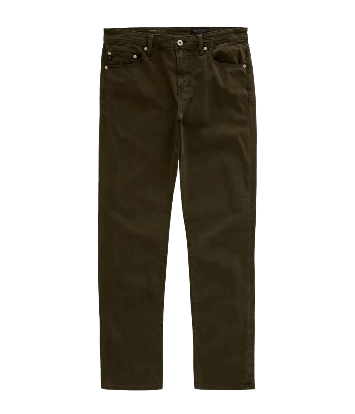 Front product view of AG Everett SUD Pant in Sulfur Dirty Olive
