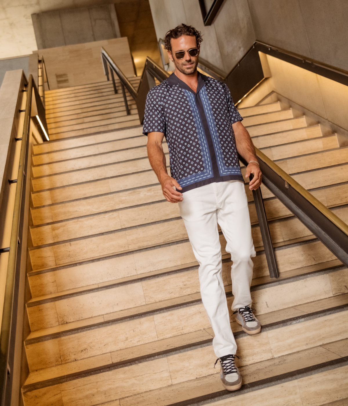 Columbo 5 Pocket Cotton Twill Trouser in Ivory