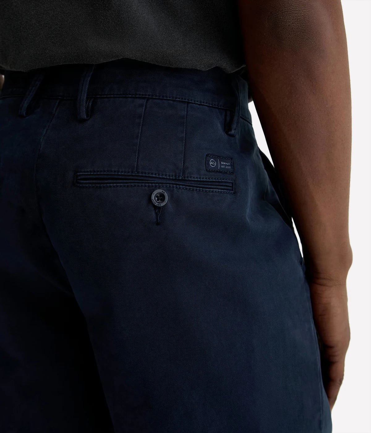 AG Jeans Archie Short in Sulfur Modern Navy – Close Up Back View Tailored Stretch Twill Shorts