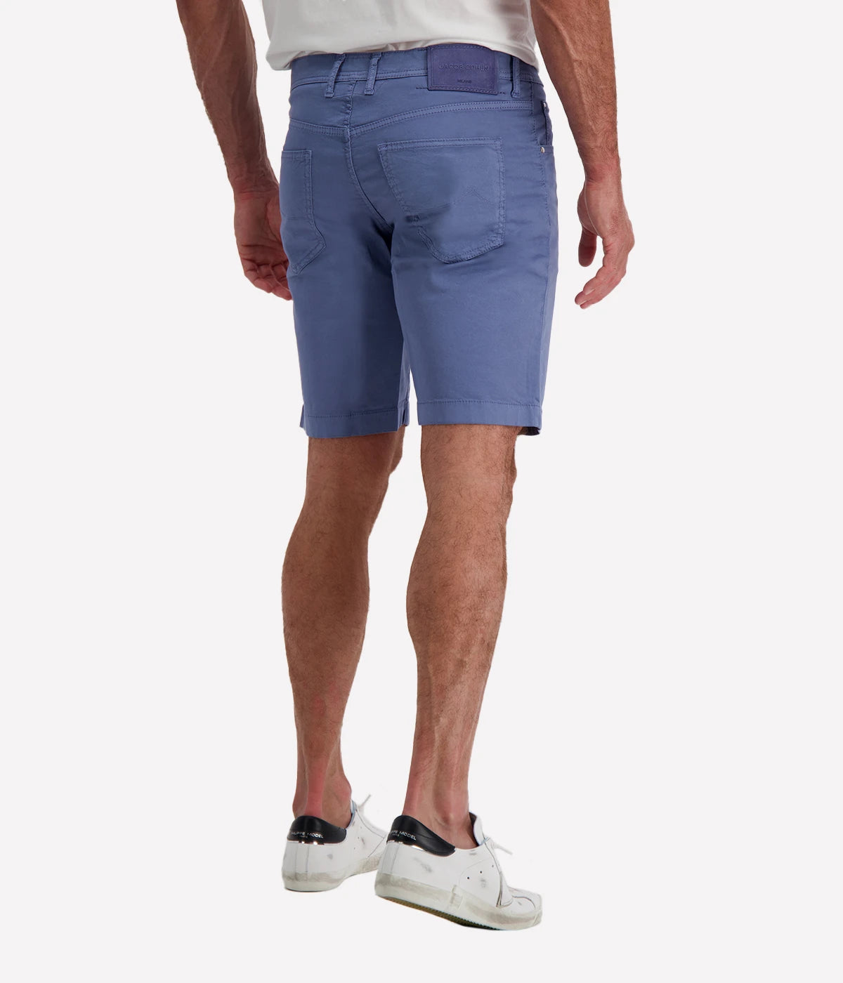Jacob Cohën Nicolas Bermuda 5 PKT Slim Fit in W62 Aviation Suede Patch – Back View Tailored Bermuda Shorts