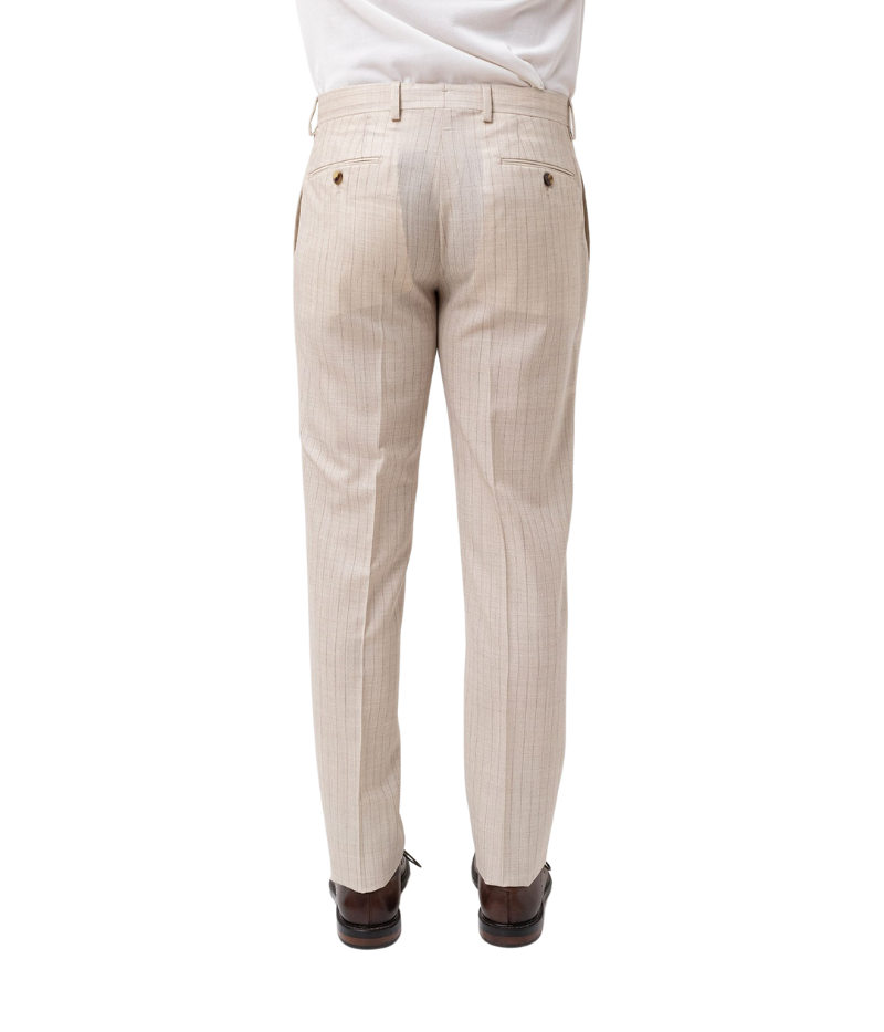 Special Line Suit Trouser in Beige Stripe