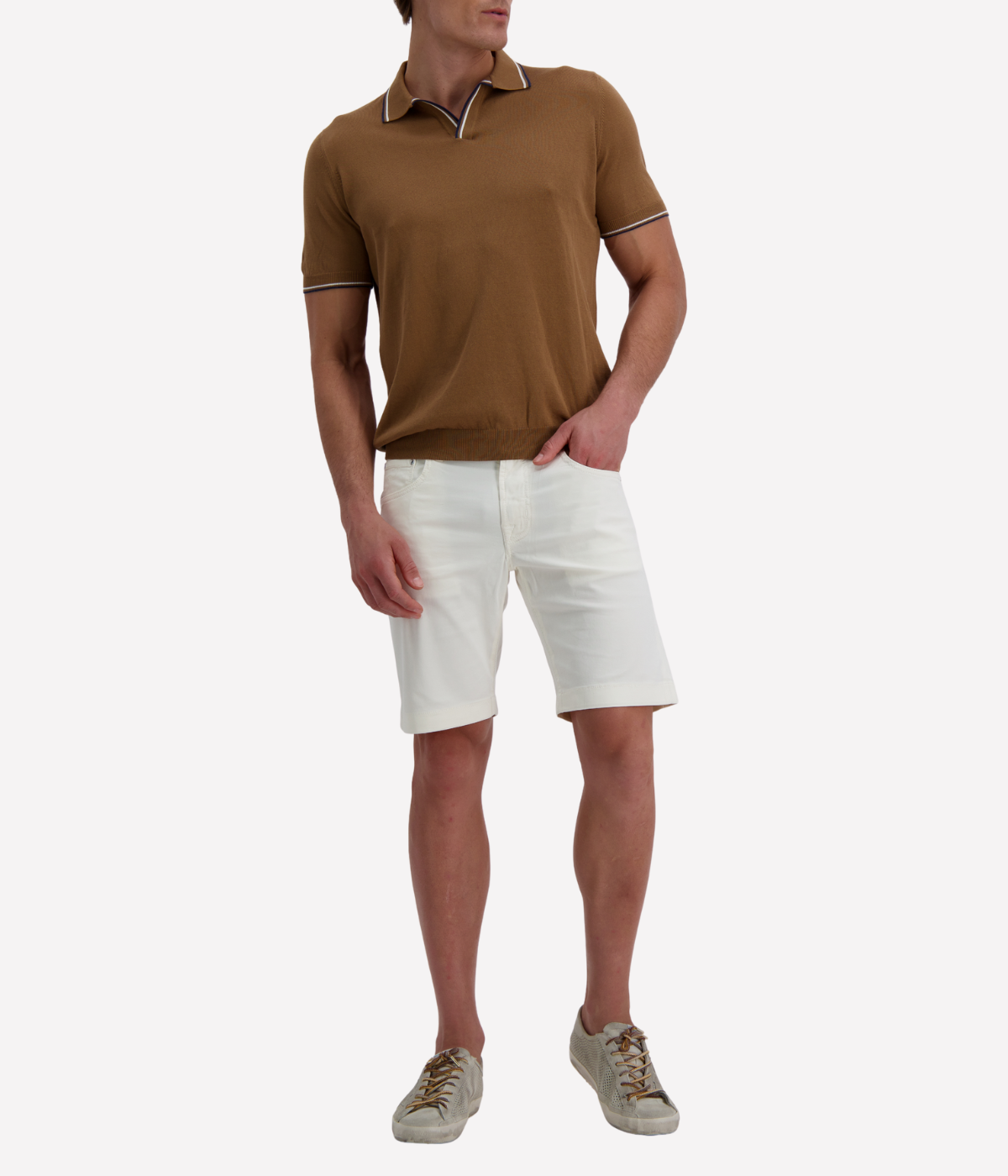 Short Sleeve Tennis Shirt in Mustard
