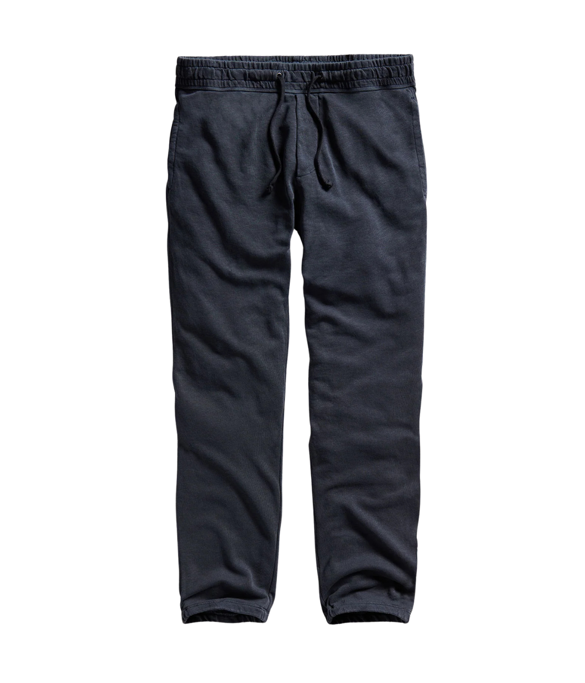 James Perse Vintage French Terry Sweatpant in Deep – flat lay product shot displaying relaxed silhouette, elasticated waistband, and lightweight French terry fabric.