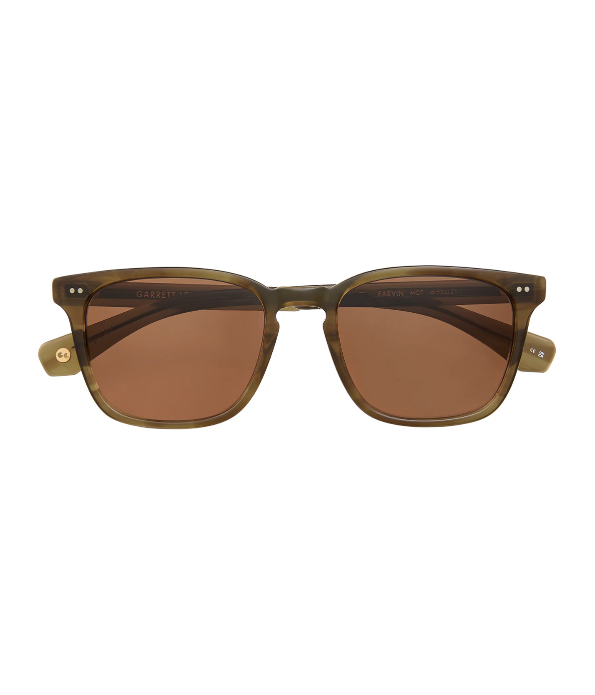 Earvin Sun 53 in Matte Olive Tortoise - Folded Shot