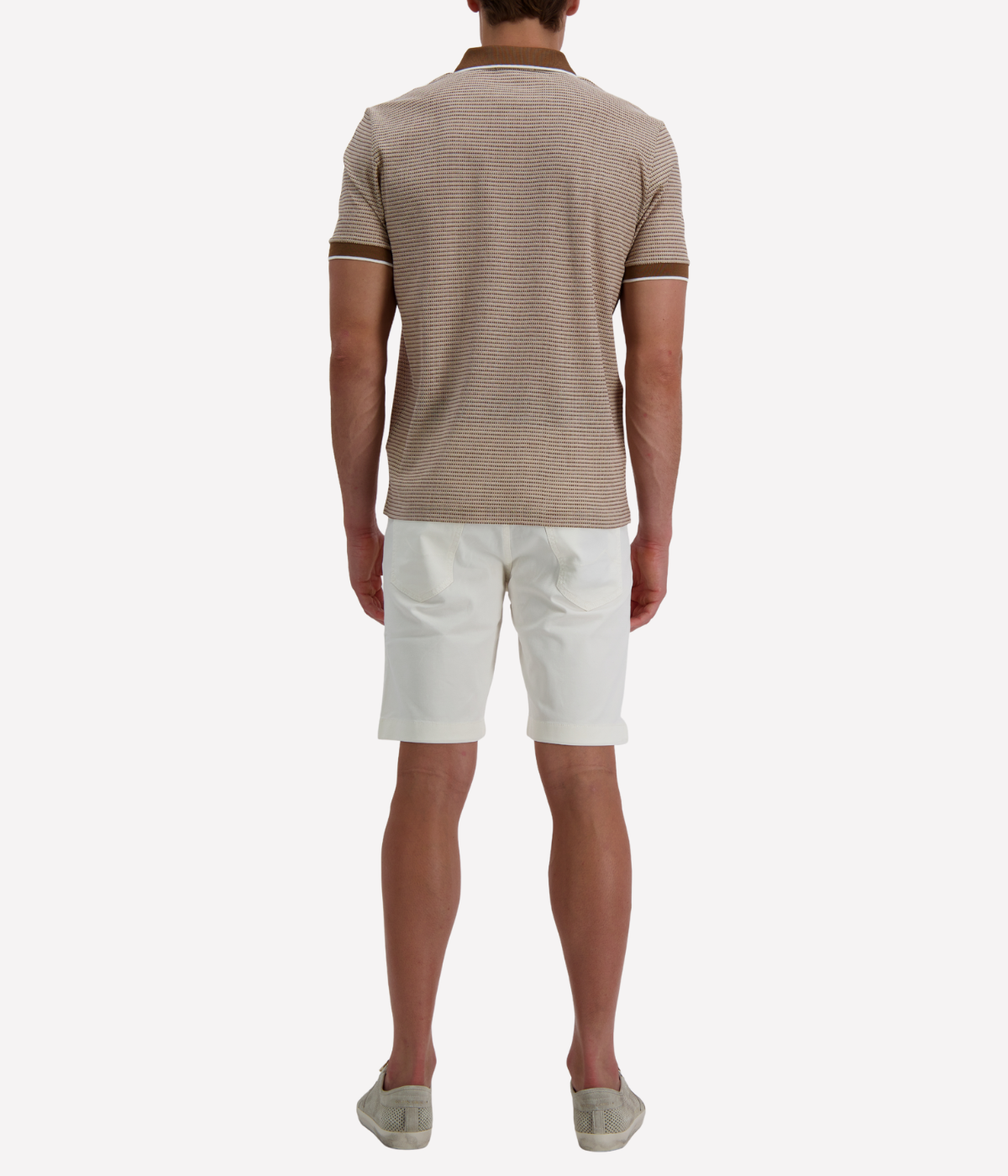 Short Sleeve Tennis Zip Polo in Honeycomb