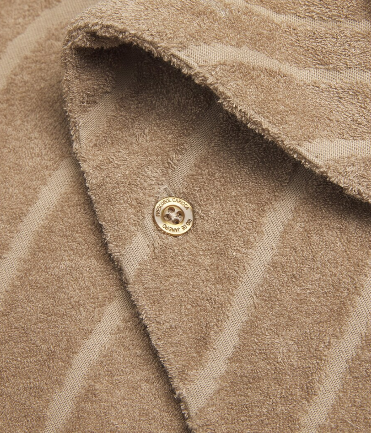 Roberto Fibra Jacquard Short Sleeve Shirt in Khaki