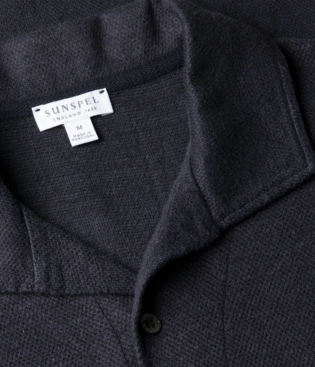 Linen Pique Polo Shirt In Navy