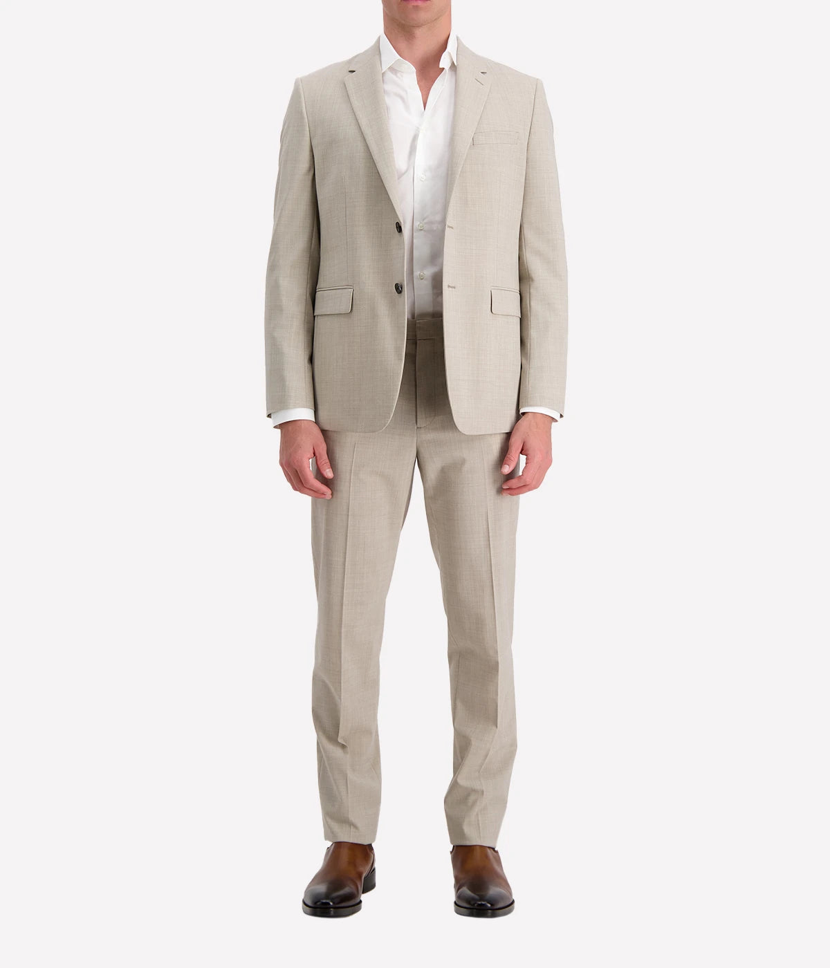 Men's Theory Sand Melange Woven Jacket, offering a sleek design, comfortable fit, and sophisticated style.