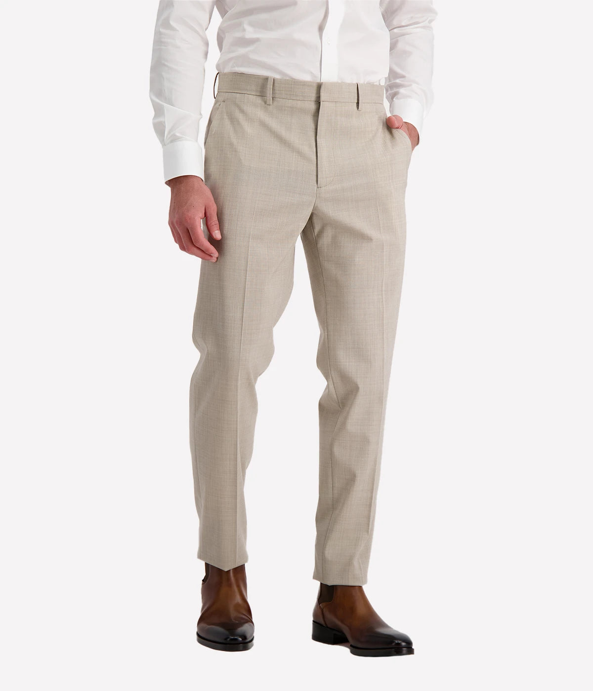 Mens Woven Pants in Sand Melange
