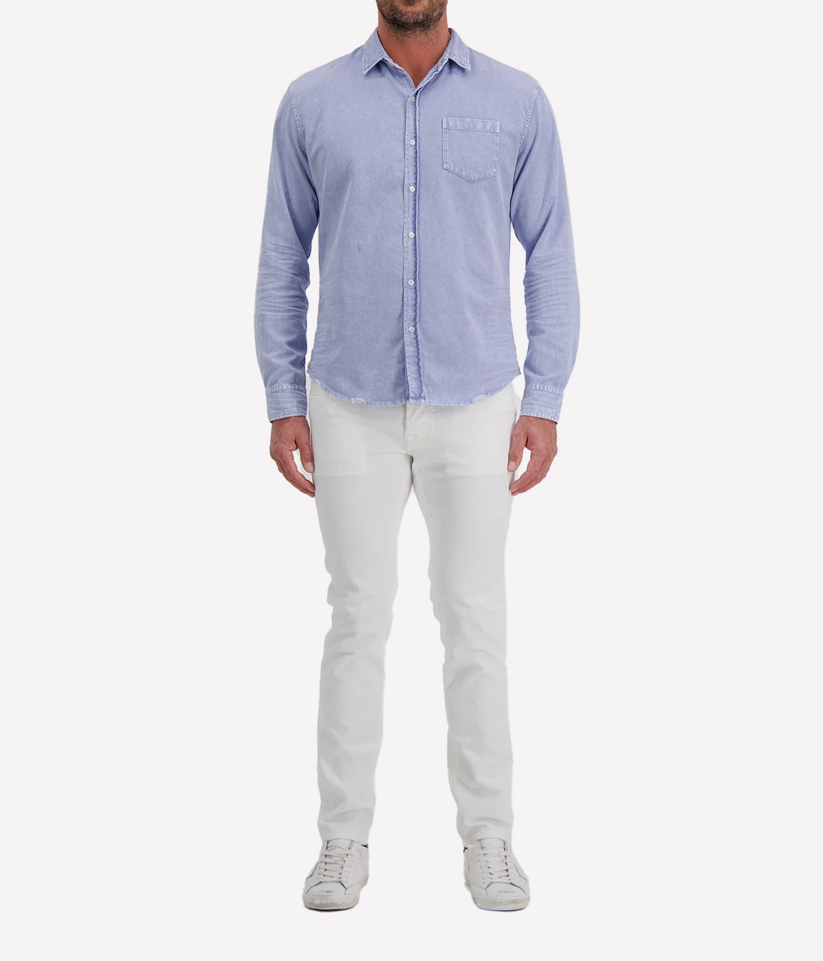 Luke Woven Button Up Shirts In Pool Water Blue