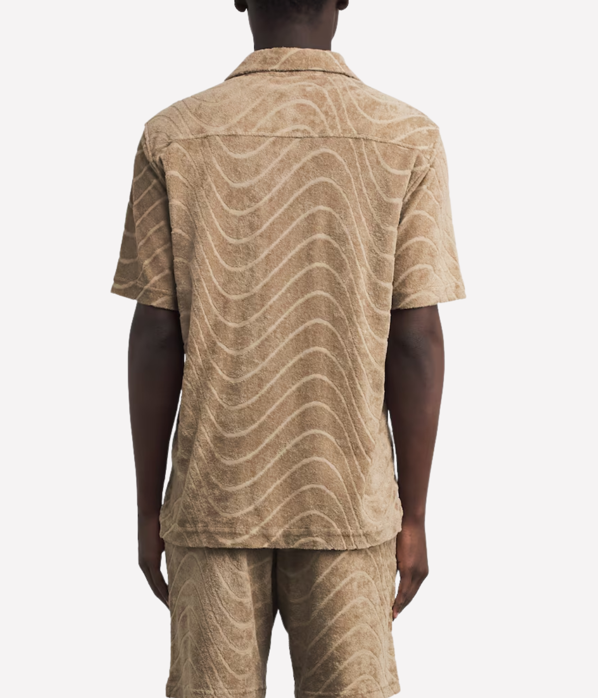 Roberto Fibra Jacquard Short Sleeve Shirt in Khaki