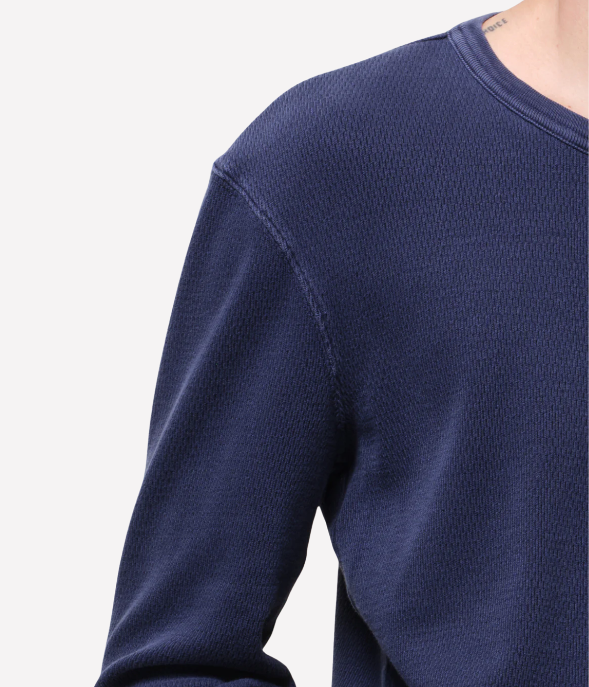 Waffle Crewneck in Vintage Navy