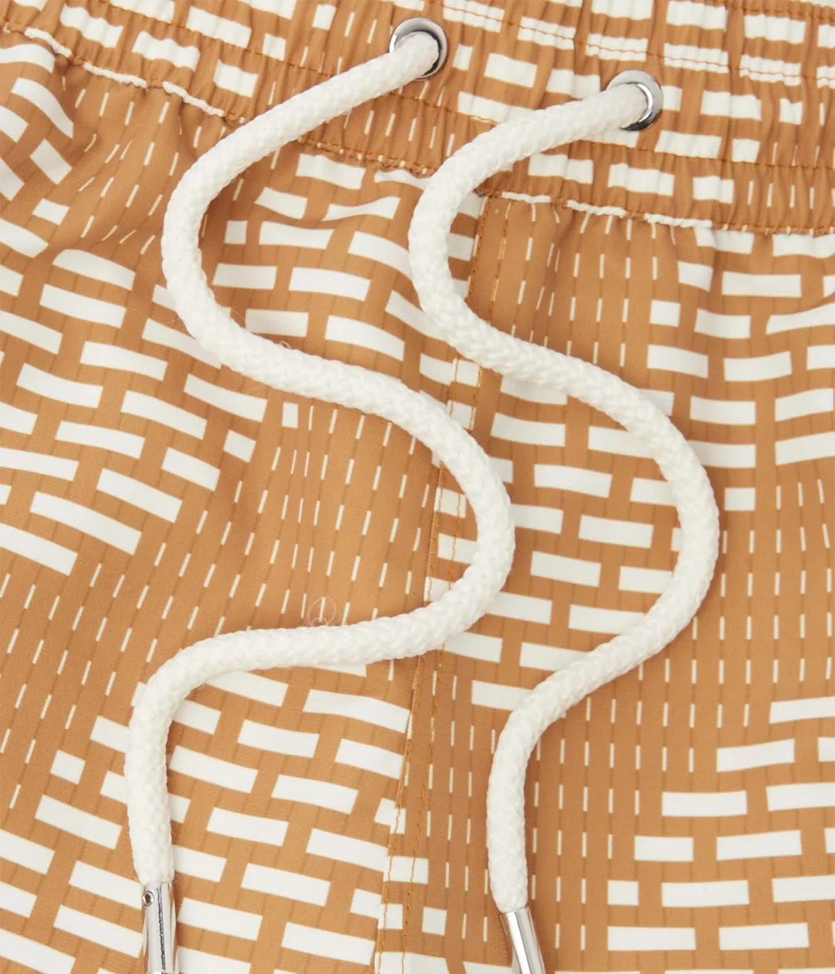 Rio Swim Short Raffia Copa Print in Almond & Ivory