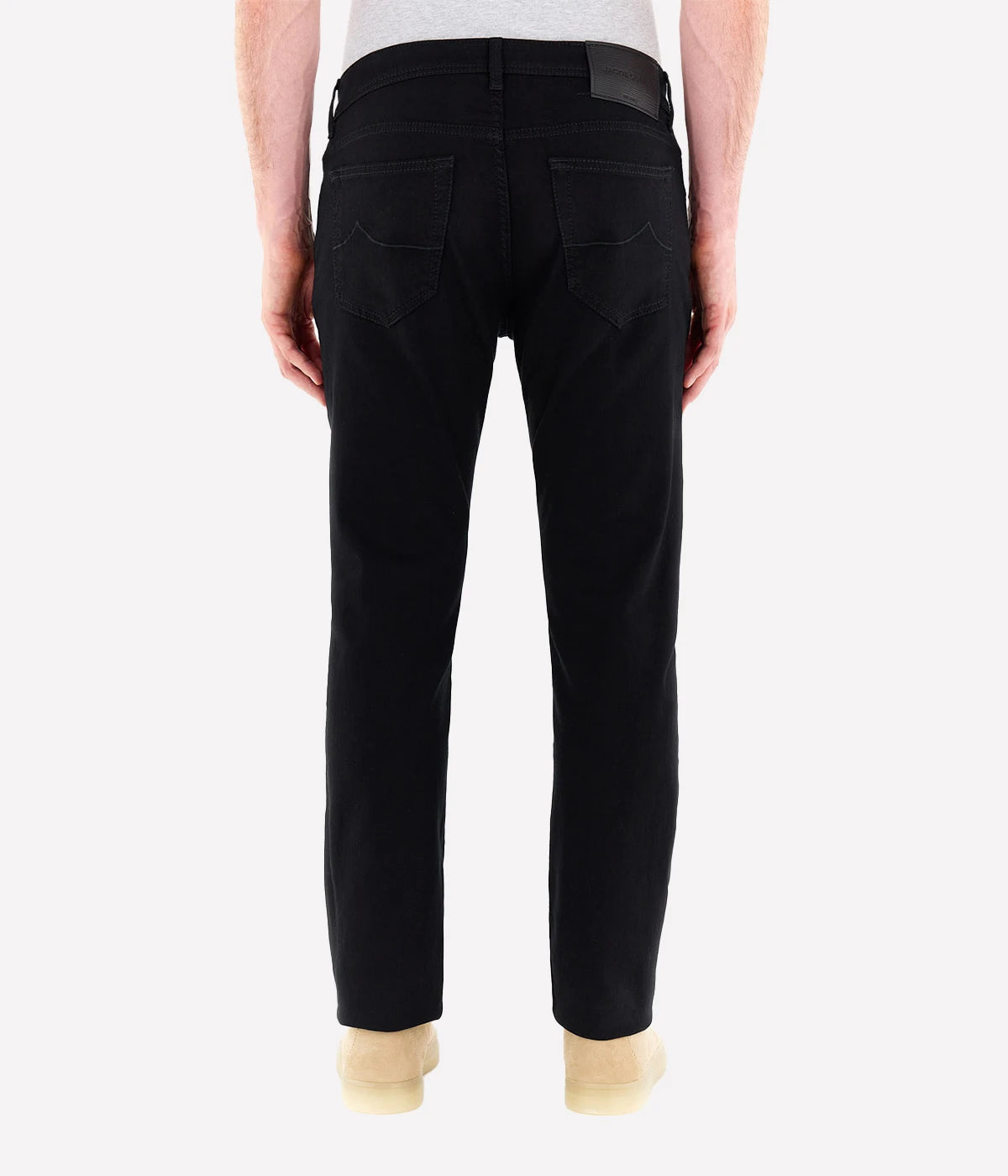 Pant 5 Pkt Slim Fit Bard In 500D Black Leather Patch