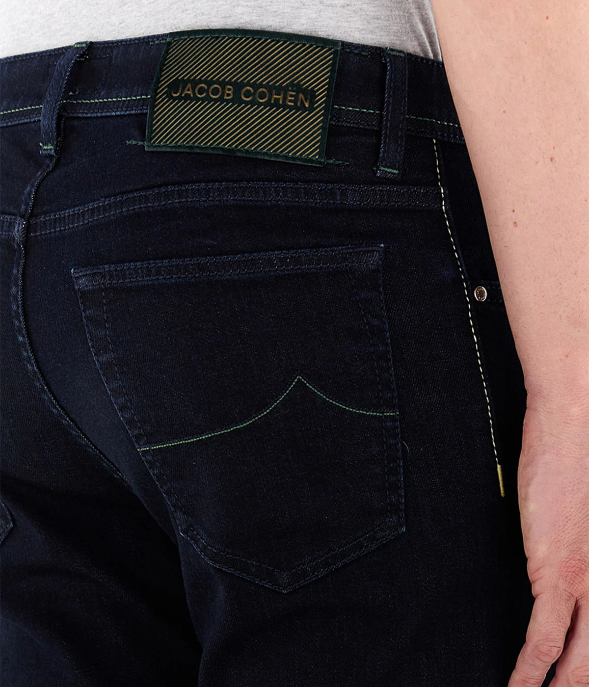 Pant 5 Pkt Slim Fit Bard In 100D Green Patch