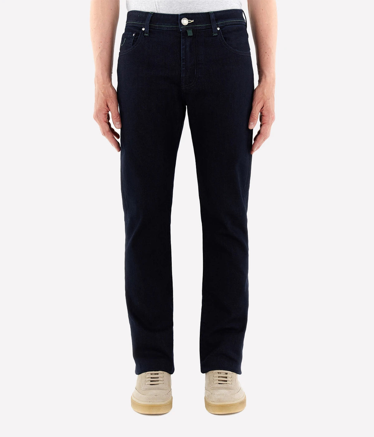 Pant 5 Pkt Slim Fit Bard In 100D Green Patch