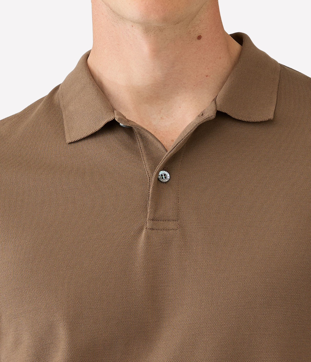 Pique Polo Shirt In Dark Cedar