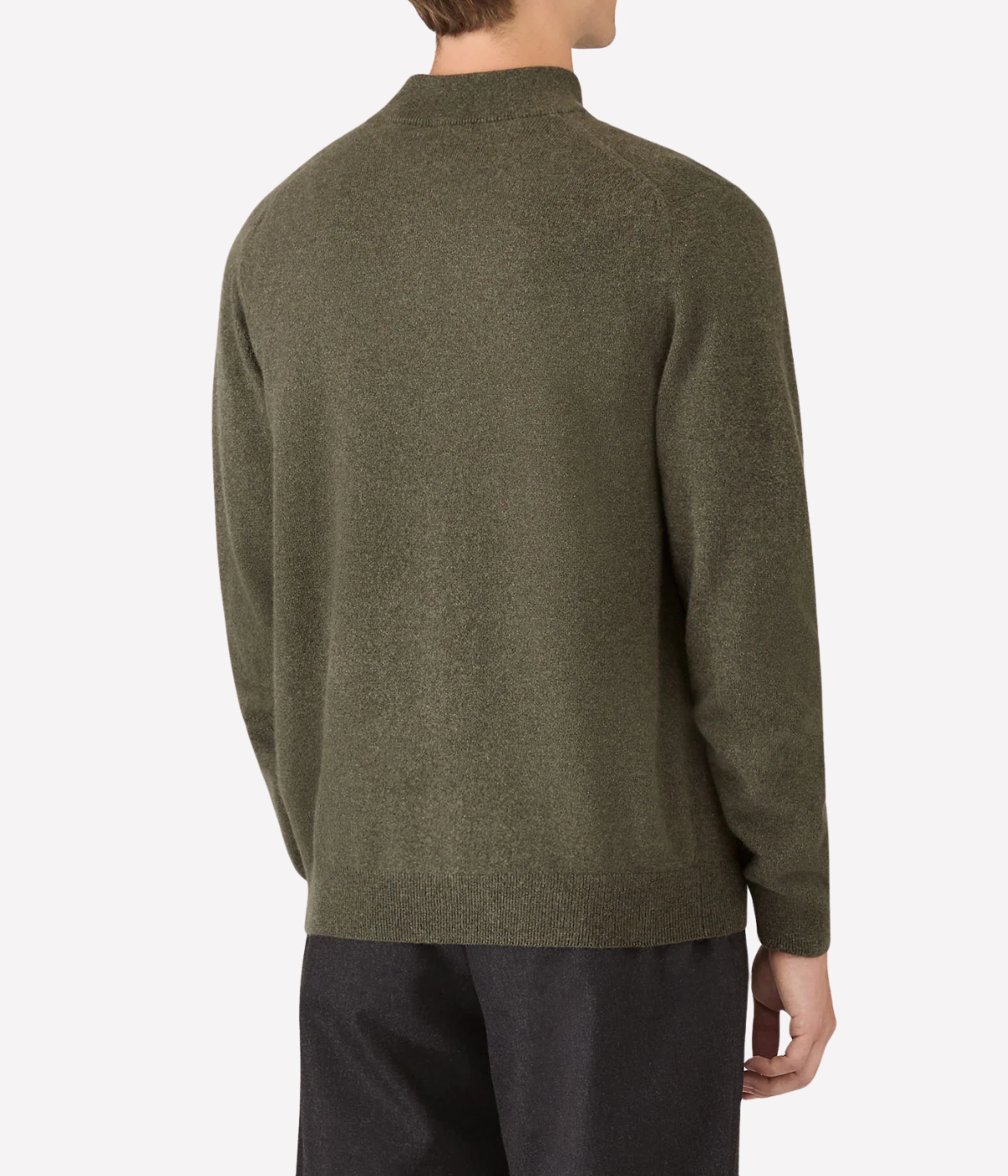 Cashmere Half Zip In Khaki