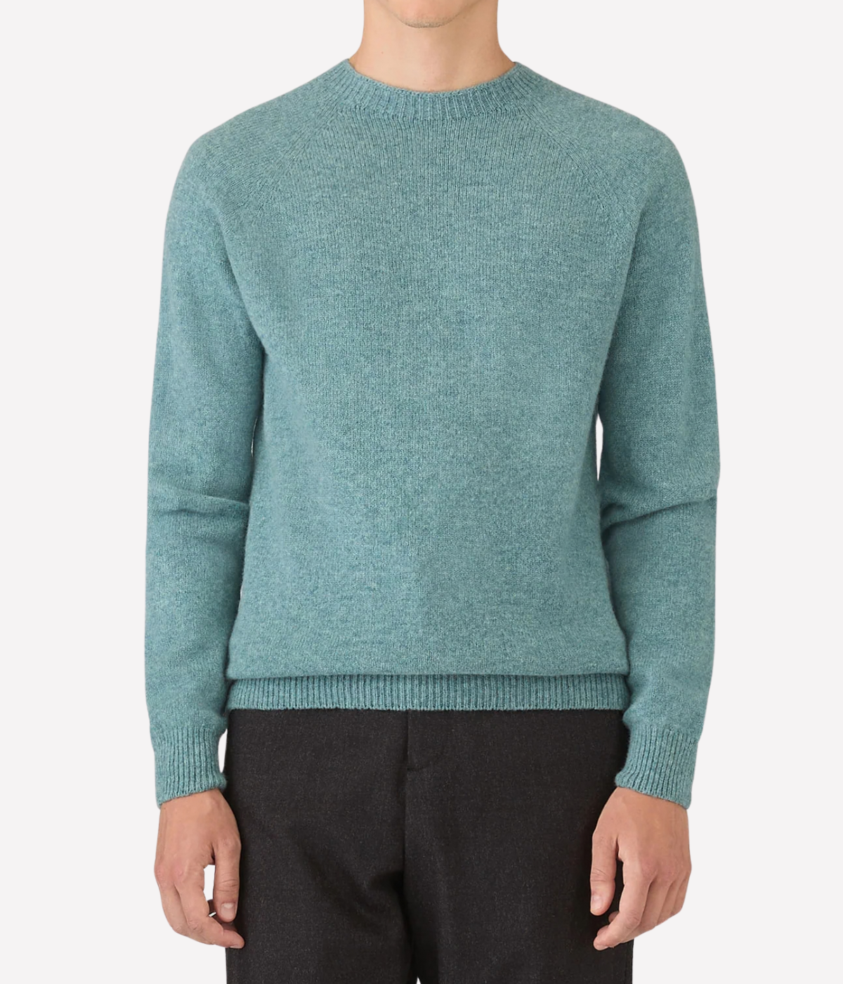 Lambswool Crew Neck In Steel Green