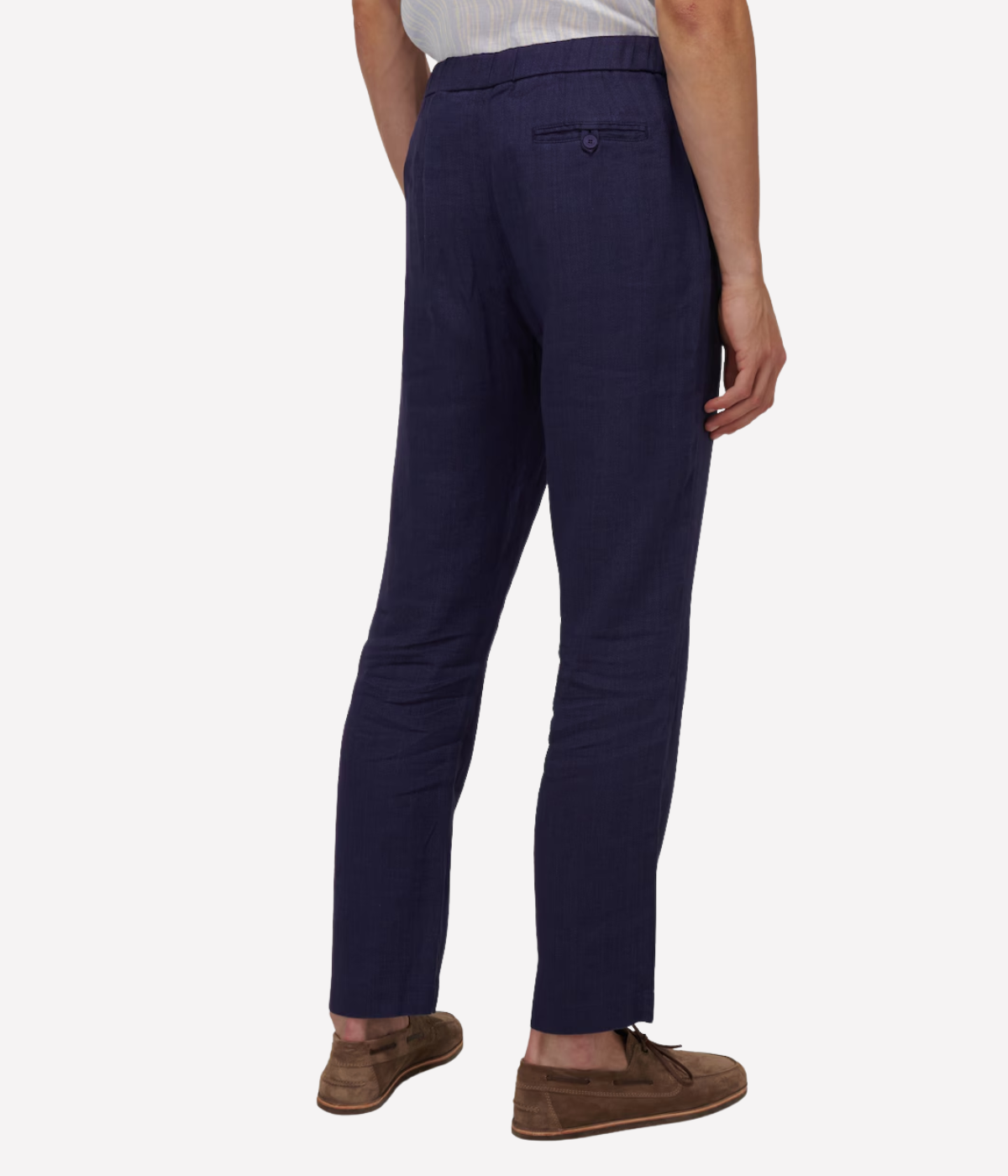 Oscar Linen Chinos in Navy Blue
