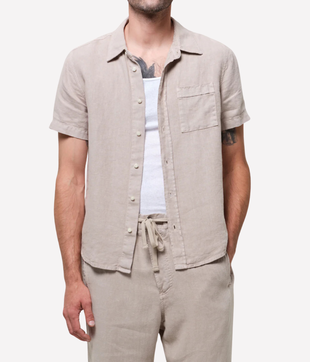 Short Sleeve Pocket Cairo Shirt In Wheat