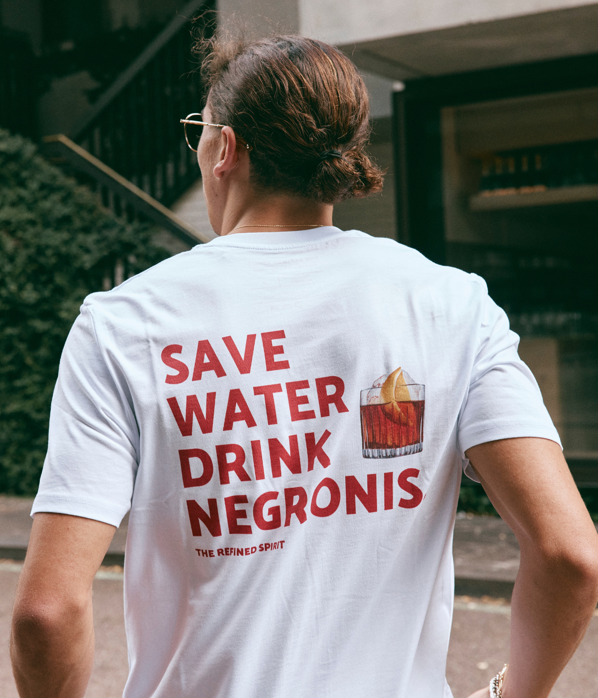 Save Water Drink Negronis Tee in White