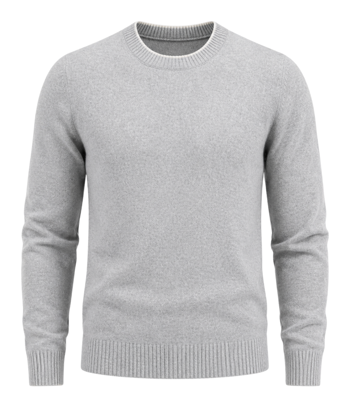 Crew Long Sleeve in Grey Beige Trim