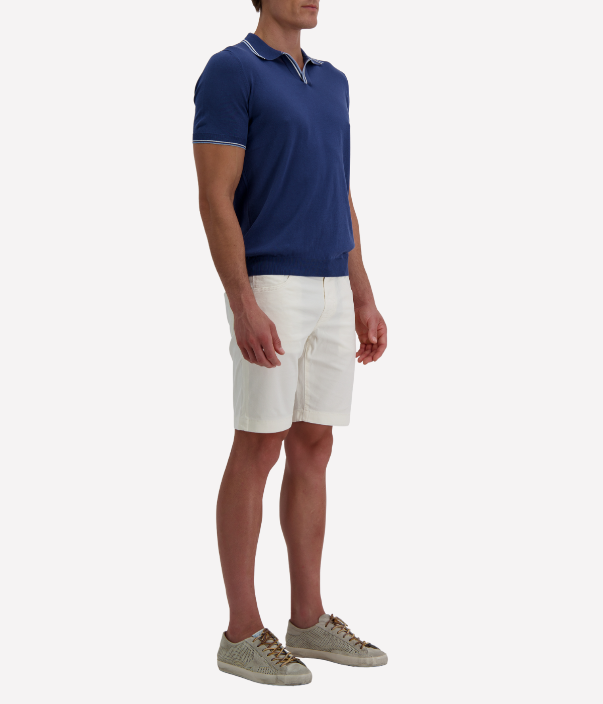 Short Sleeve Tennis Shirt in Mid Blue