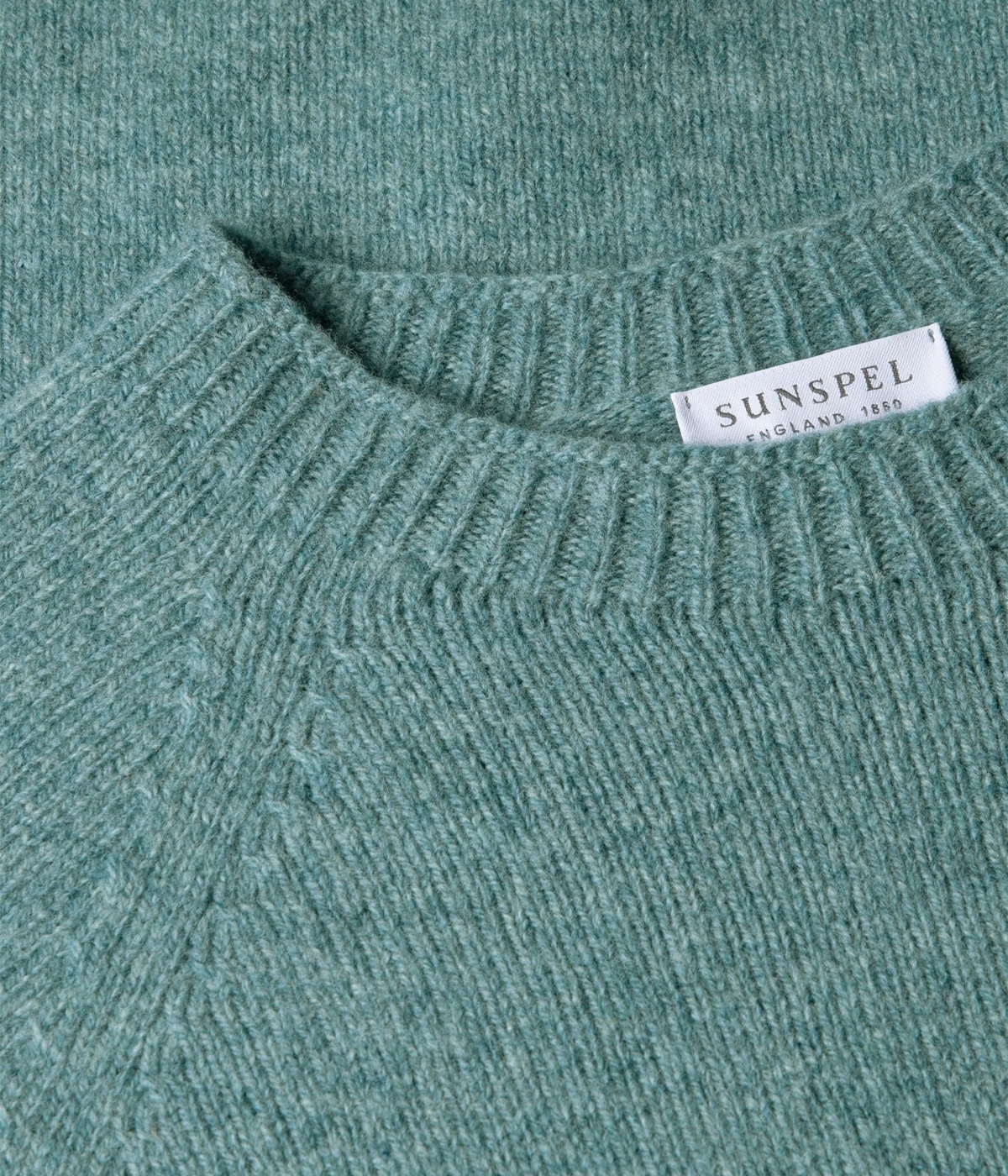 Lambswool Crew Neck In Steel Green