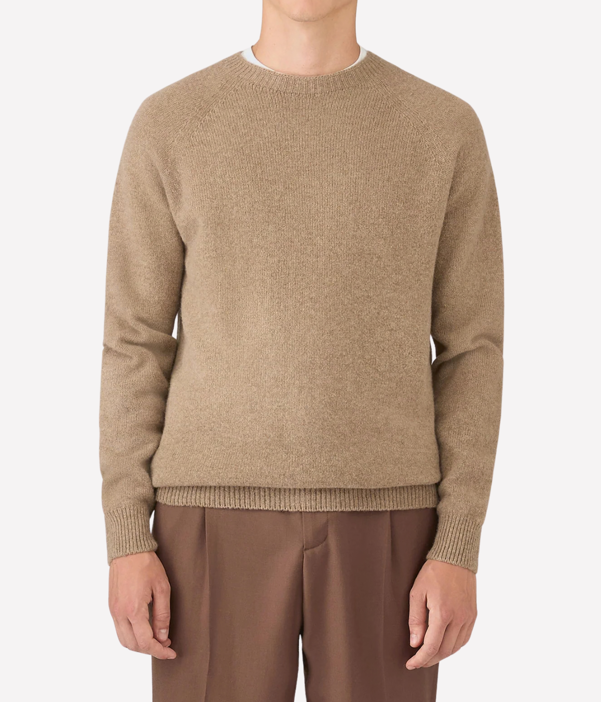Lambswool Crew Neck In Sandstone