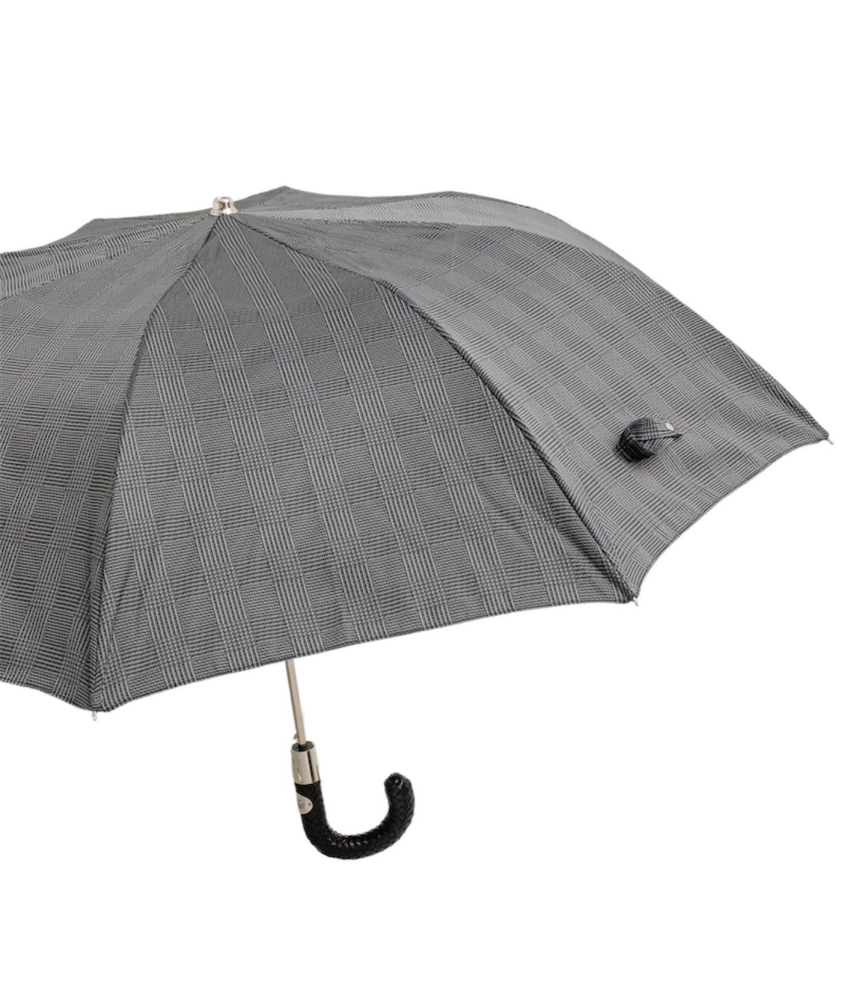 Pasotti Folding Milford Umbrella with Braided Leather Handle - Canopy Full Shot