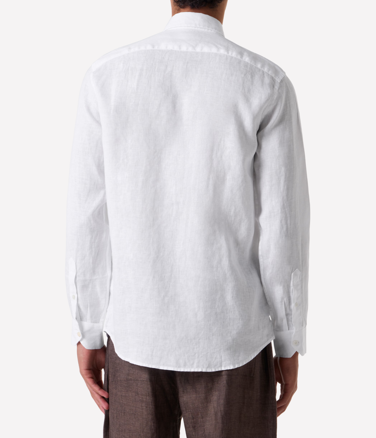 Antonio Linen Long Sleeve Shirt in White