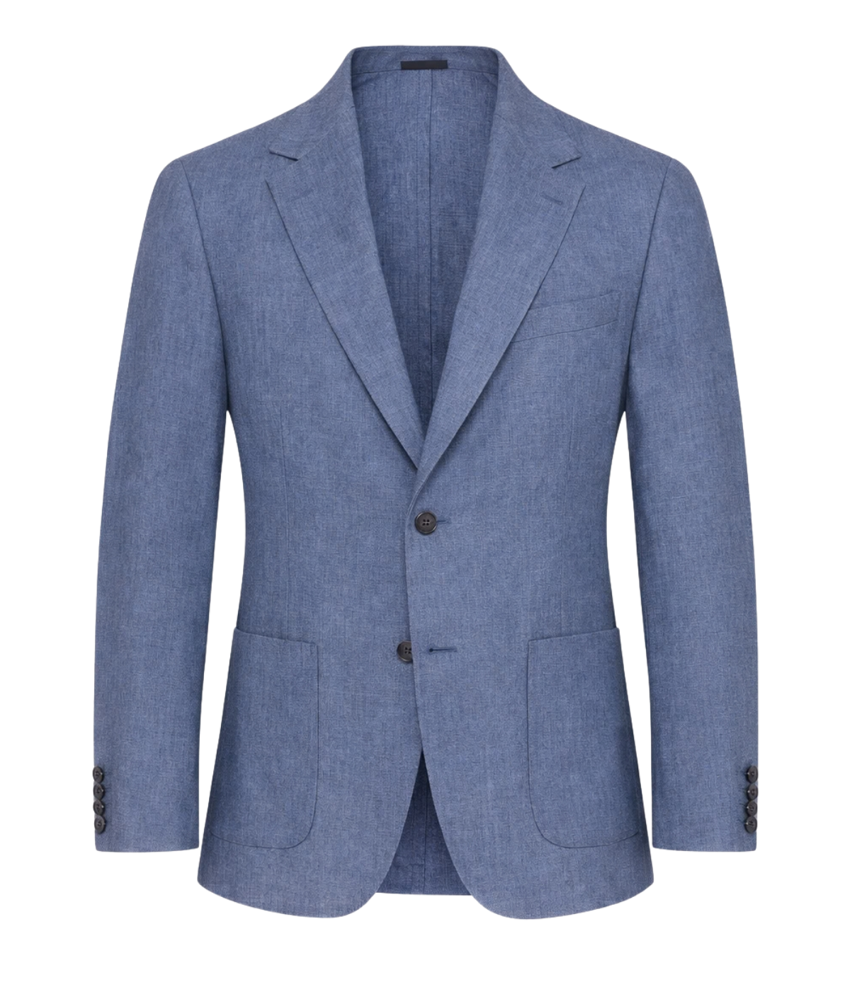 Linen Blazer in Soft Denim Melange