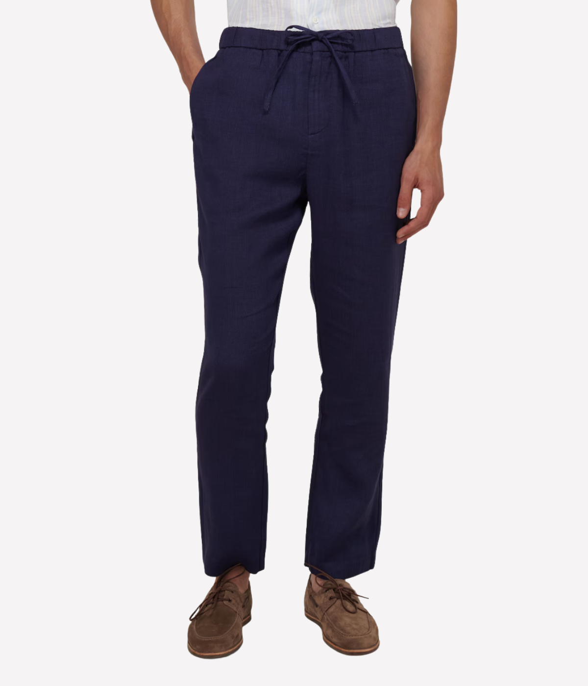 Oscar Linen Chinos in Navy Blue