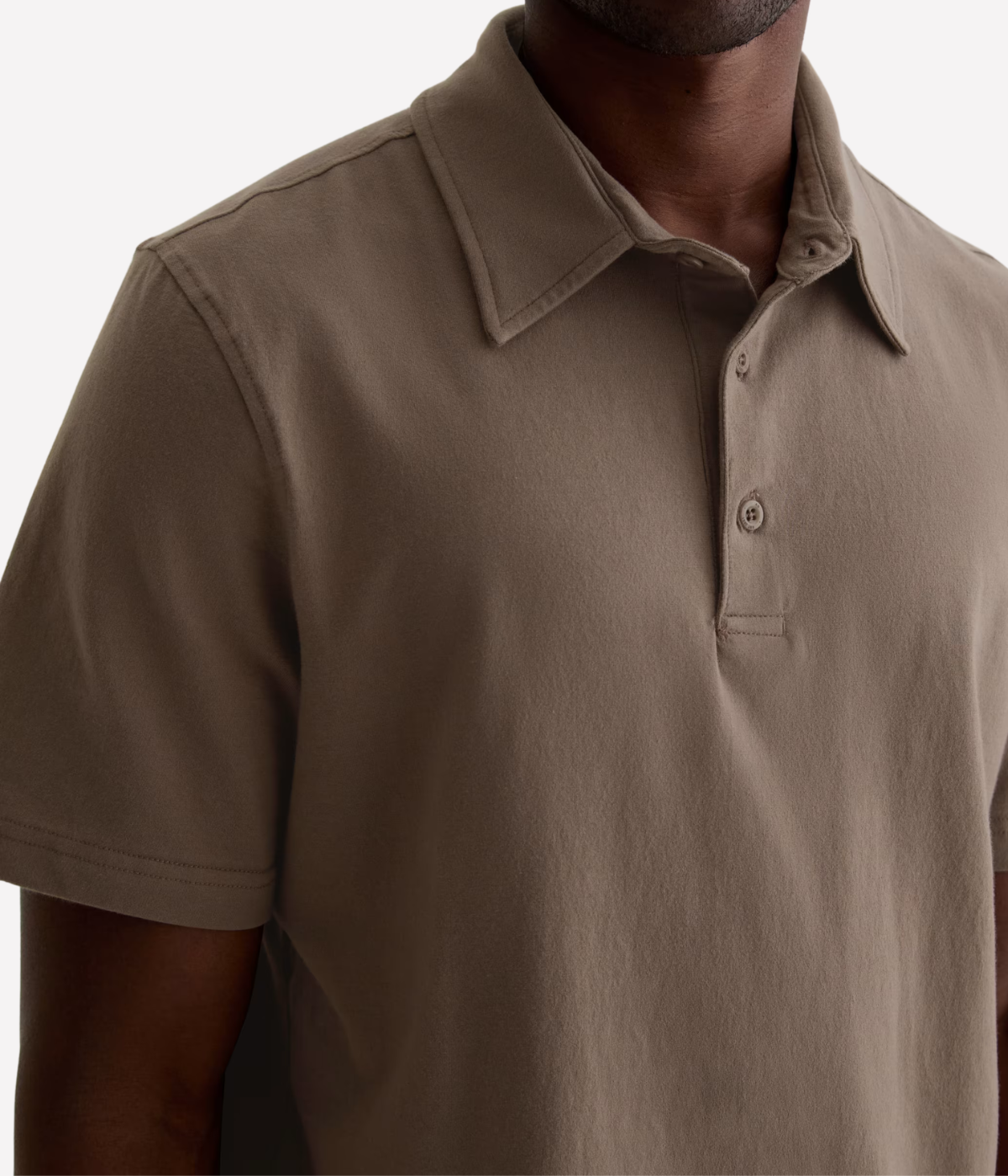 Bryce Short Sleeve Polo in Soft Mushroom