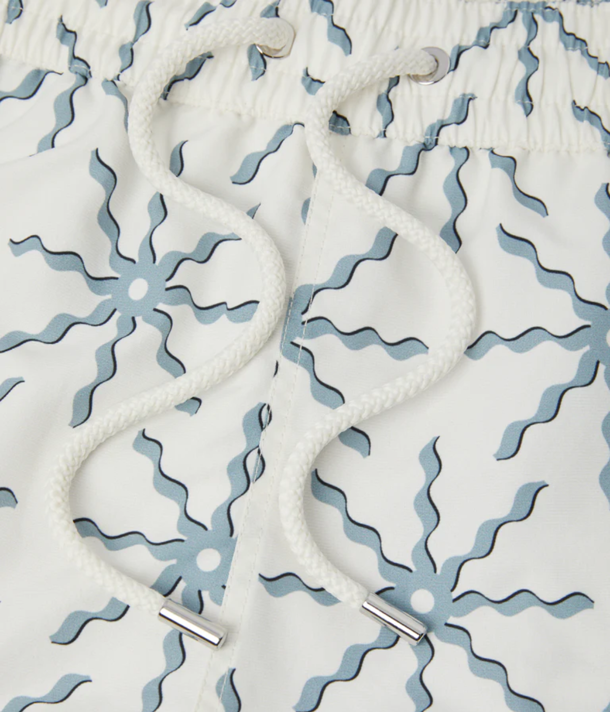 Rio Swim Short Sol Print In Ecru And Coastal Blue